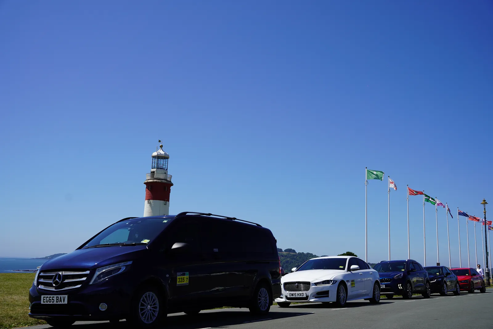 Fleet at Plymouth Hoe lighthouse